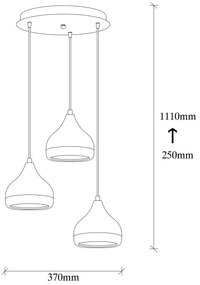 Lustră pe cablu YILDO 3xE27/40W/230V