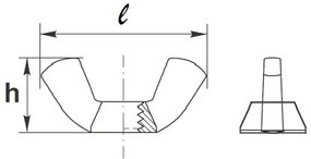 Piulite fluture zincate DIN 315 (Diametru: M 5)
