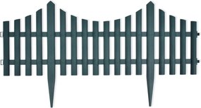 vidaXL Gard despărțitor de peluză, 17 buc., verde, 10 m