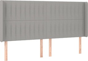 vidaXL Tăblie de pat cu aripioare gri deschis 163x16x118/128 cm textil