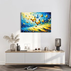 Tablou dansul fluturilor în albastru