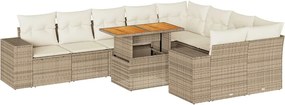 vidaXL Set canapele de grădină cu perne, 10 piese, bej, poliratan