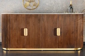 Comoda TV design retro Gatsby 180cm mango/ marmura alba