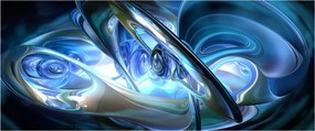 Tabloul fractalilor în albastru (120x50 cm)