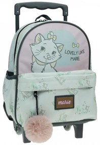 Disney Marie Lovely ghiozdan cu roți pentru grădiniță cu pisică, geantă 30 cm