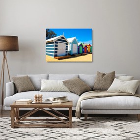 Tablou pe sticlă - Plaja Brighton, Melbourne, Australia (70x50 cm)