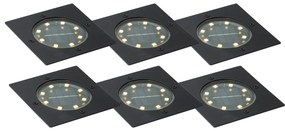 Set de 6 spoturi de sol pătrate negre Inclusiv LED IP65 Solar - Terry