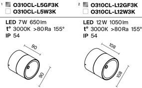 Spot LED rotativ pentru exterior IP54 Spin grafit