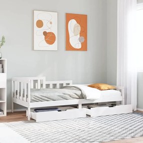 vidaXL Pat de zi cu sertare, 90x190 cm, lemn masiv de pin