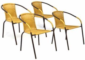 Set de 4 buc de scaune de grădină - bej