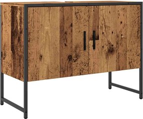 vidaXL Dulap chiuvetă baie, lemn vechi, 80x33x60 cm, lemn prelucrat