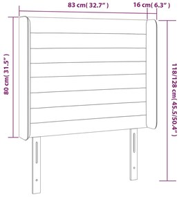 Tablie de pat cu aripioare, roz, 83x16x118 128 cm, catifea 1, Roz, 83 x 16 x 118 128 cm