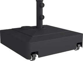 Outsunny Bază Umbrelă cu Roți și Frâne, cu Apă 40kg/Nisip 61kg, pentru Stâlpi de Ø35/38/48mm, Negru | Aosom Romania