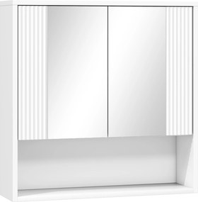 HOMCOM,Dulap de Baie Suspendat, Uși Soft-close, Raft Reglabil,60 x 16 x 60 cm,Alb | Aosom Romania