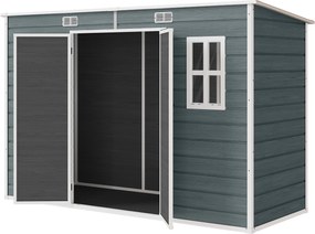 Outsunny Căsuță depozit 3,2m², șopron cu acoperiș în pantă, 303x123x197cm cu fereastră, ușă încuiabilă, orificiu de ventilație, podea | Aosom Romania