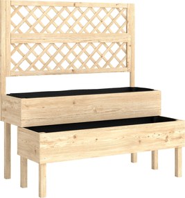 Outsunny Jardinieră înaltă cu spalier 2 niveluri cutie de flori cu 2 jardiniere, lemn 108 x 62 x 120 cm | Aosom Romania