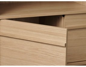 Bibliotecă cu aspect de lemn de stejar 140x90 cm Ponza – Unique Furniture