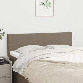 vidaXL Tăblii de pat, 2 buc., gri taupe, 72x5x78/88 cm, textil