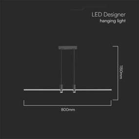 Lustră LED pe cablu LED/19W/230V 3000K negru