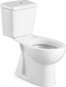 OSLO || Vas WC monobloc, adânc, cu rezervor, evacuare orizontală, capac slim, ceramică, alb