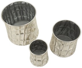 Mauro Ferretti Set 3 Vaze Finisaj Argintiu Cm Ø 35X38,5-27,5X33-18,5X26,3 | Aosom Romania