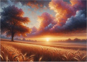 Tablou – Apus de soare pe câmp (70x50 cm)