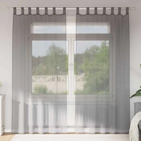 vidaXL Perdele voal cu bucle 2 buc Gri închis 140x245 cm