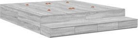 vidaXL Cadru de pat cu depozitare Gri Sonoma 180 cm Lemn compozit
