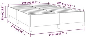 Cadru de pat, negru, 140x190 cm, catifea Negru, 35 cm, 140 x 190 cm