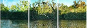 Tablou - lac (cu ceas) (90x30 cm)