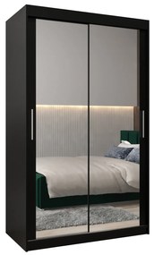 Dulap de haine 120 cm Toki 3 (negru mat + negru mat). 1065060