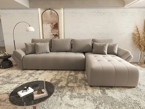 Colțar extensibil dumonde cu ladă de depozitare si sezut confortabil din spuma high-density, Berlin XL Royal Gri 350x185 cm II