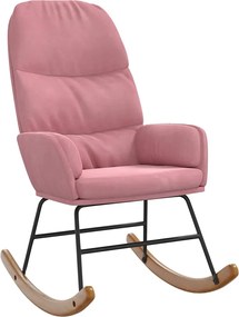 vidaXL Scaun balansoar, roz, catifea