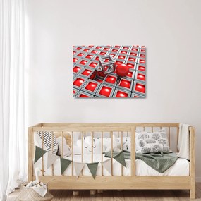 Tablou pe sticlă - Abstract metalic 3D (70x50 cm)