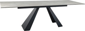Masa extensibila SALVADORE, crem/negru, sticla/ceramica/metal, 160/240