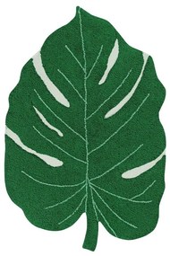 Covor pentru copii verde închis lavabil/țesut manual din bumbac 120x180 cm Monstera Leaf – Lorena Canals