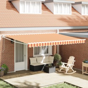 vidaXL Marchiză retractabilă automată galbenă și portocalie 450x300 cm