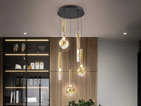 Lustra LED suspendata design modern Essenza negru, auriu