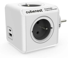 Priză 12 cm PowerCube Original USB – Cubenest