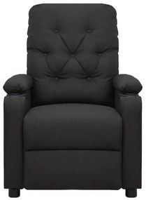 339104 vidaXL Fotoliu rabatabil, negru, material textil