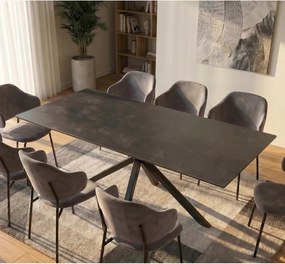 Masa dining cu blat ceramic GALAXIE gri 180x90cm
