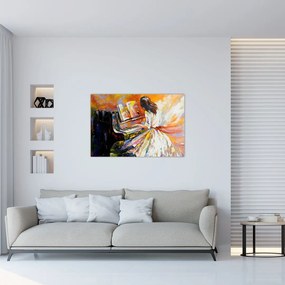 Tablou - Femeia cântând la pian (90x60 cm)