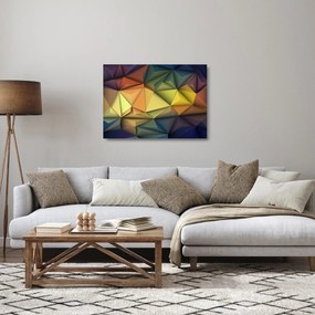 Tablou pe sticlă - Abstracție 3D poligonală (70x50 cm)