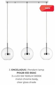 Lustra moderna cu 3 pendule LED Enceladus crom
