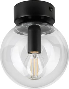 Plafonieră ELIAS 1xE14/5W/230V Ø 13 cm neagră/transparentă