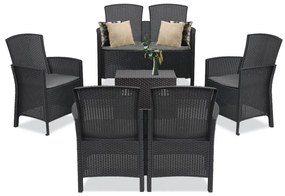 Set de mobilier de grădină Lima II cu 6 locuri, grafit