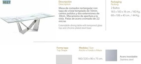 Masa dining extensibila design ultra-modern Sonia, 160-220x90cm AC-CT2302