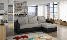 Coltar extensibil cu spatiu pentru depozitare, 237x90x150 cm, Livio 02. Eltap (Culoare: Negru / Alb)