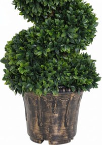 Outsunny Plantă Artificială Decorativă Buxus în Spirală cu Ghiveci Inclus, Ф32x120 cm, Verde | Aosom Romania