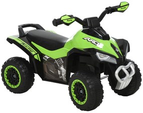 HOMCOM Mini ATV, Motocicletă pentru Copii 18-36 Luni cu Melodii Integrate și Ghidon Larg, 67,5x38x44 cm, Verde | Aosom Romania